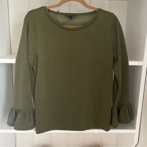 J Crew Green Shimmery Blouse Size M